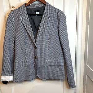 Like new J.Crew navy gingham blazer -size 12